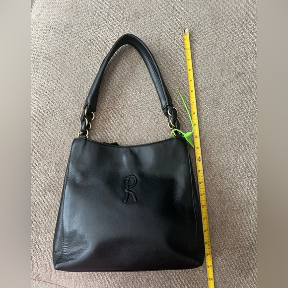 Roberta Di Camerino Black Leather Shoulder Purse ITALY - Picture 11 of 16